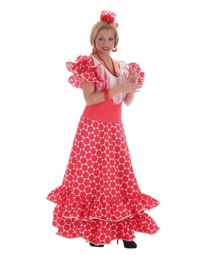 Disfraz Sevillana Topos Rojos Adulto Mujer