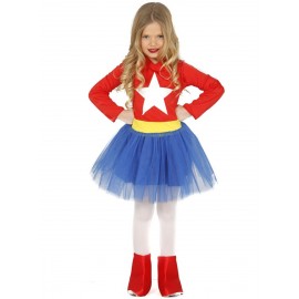 Disfraz de heroína Americana para niña