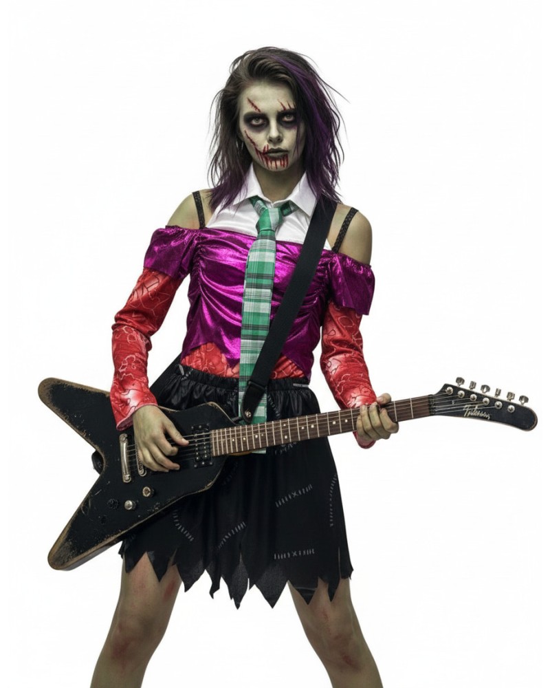 Disfraz de Rockera Zombie Infantil