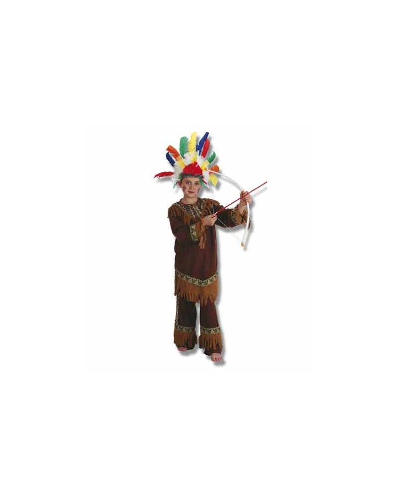 Disfraz Indio con Penacho Infantil Niño